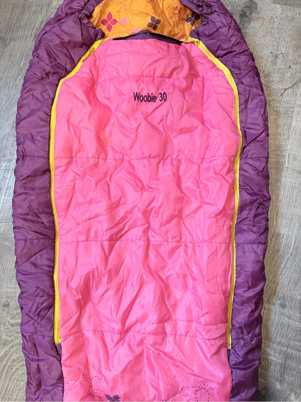 Kelty Woobie +30°F Short Kids Sleeping Bag Purple Pink, 2 zippers + stuff sack - Picture 3 of 15